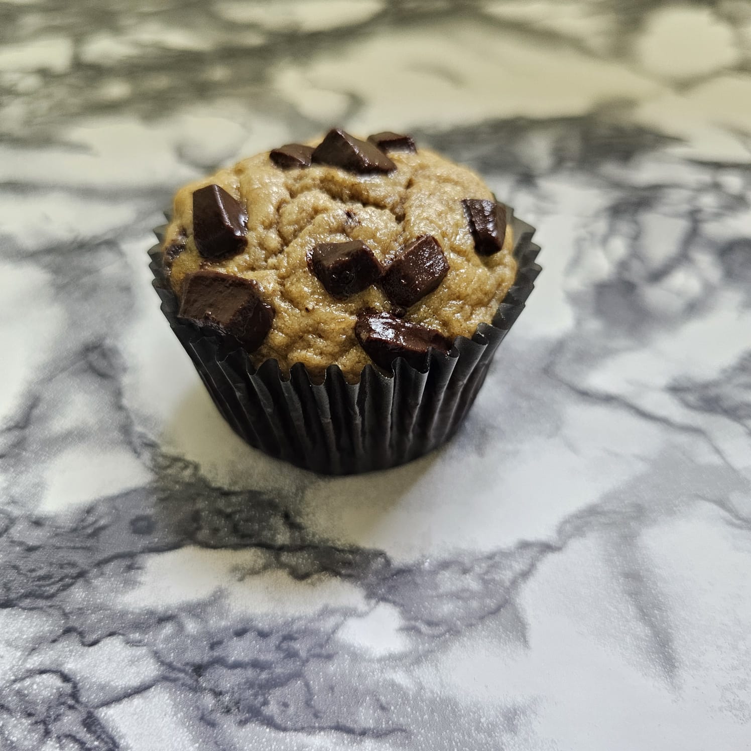 Banana cupcake with chocolate