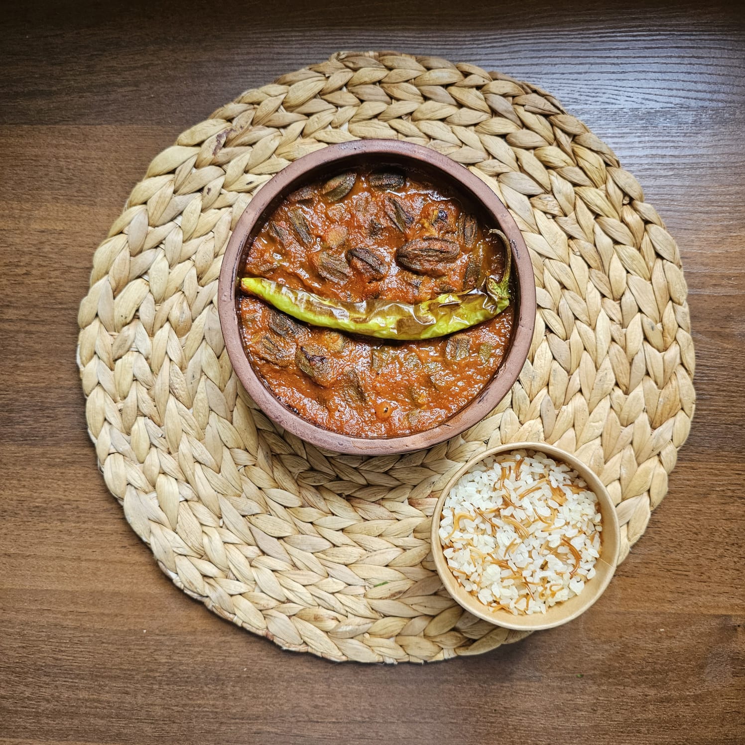 Tajin torly with meat and vermicelli rice