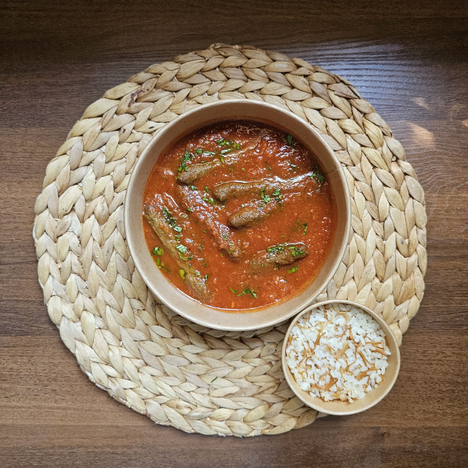 Meat rice kofta and vermicelli rice